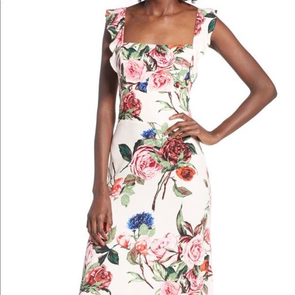 AFRM Dresses & Skirts - AFRM Haidee ruffle midi dress (worn once)